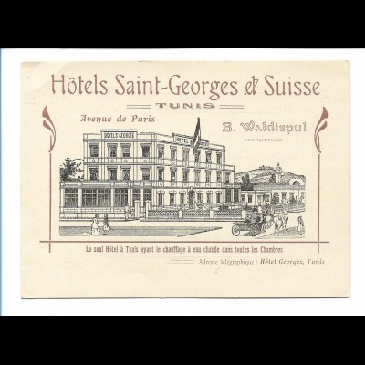 Y17880/ Hotels Saint-Georges & Suisse Tunis Tunesien Klappkarte ca.1900