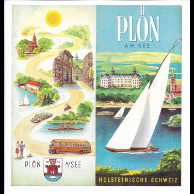 C4087/ Plön am See Faltprospekt + Unterkunfts-Verzeichnis ca.1955-60