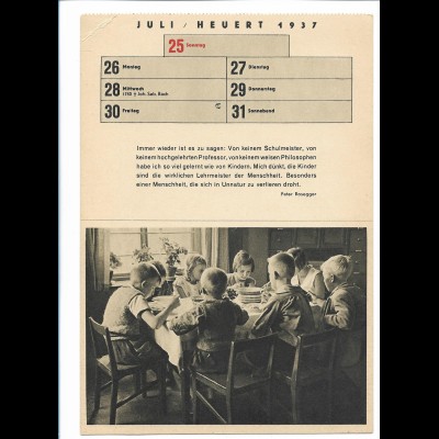 C4527/ Kinder - Acht wollen satt werden. Karte zum Ausschneiden 1937 