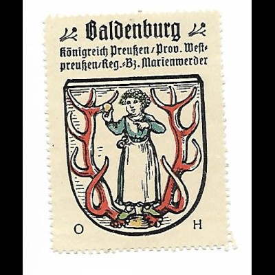 Y19701/ Reklamemarke Baldenburg Westpreußen Wappen ca.1912