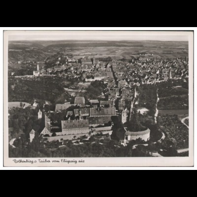 MW04423/ Rothenburg Foto AK seltenes Strähle Luftbild 30er Jahre