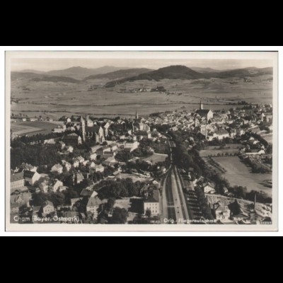 MW04236/ Cham Foto AK seltenes Strähle Luftbild 30er Jahre