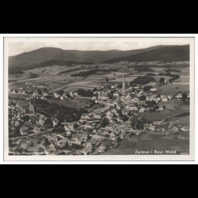 MW04221/ Zwiesel Foto AK seltenes Strähle Luftbild 30er Jahre