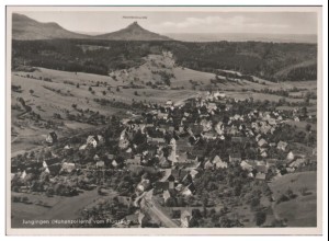 MW05115/ Jungingen Foto AK seltenes Strähle Luftbild 30er Jahre