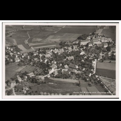 MW05423/ Reute bei Waldsee Foto AK seltenes Strähle Luftbild 30er Jahre