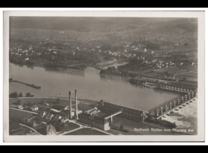 MW0819/ Grenzach - Wyhlen Kraftwerk Foto AK seltenes Strähle Luftbild ca. 1935