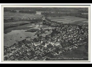 MW05826/ Neuburg am Rhein Pfalz AK seltenes Strähle Luftbild 30er Jahre