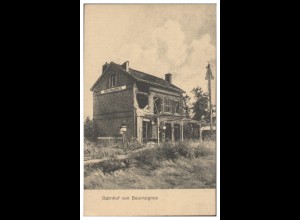 S4693/ Beuvraignes Bahnhof zerstört 1. Weltkrieg AK ca.1915