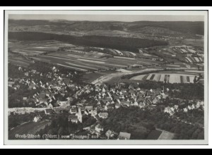 MW07626/ Groß-Aspach Foto AK seltenes Strähle Luftbild 30er Jahre