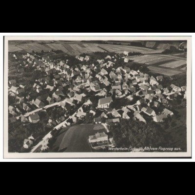 MW07470/ Westerheim Foto AK seltenes Strähle Luftbild 30er Jahre