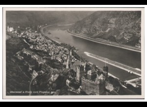 MW08576/ Oberwesel Rhein Foto AK seltenes Strähle Luftbild 30er Jahre
