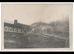 S4814/ Gesprengte Brücke Zwischen Palanka - Gyimesbükk Rumänien Foto AK 1917