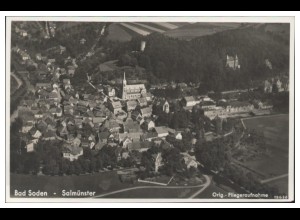 MW08705/ Bad Soden Salmünster Foto AK seltenes Strähle Luftbild 30er Jahre