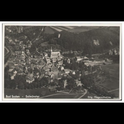 MW08705/ Bad Soden Salmünster Foto AK seltenes Strähle Luftbild 30er Jahre