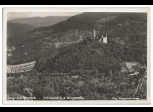 MW08685/ Weinheim Burgruine Windeck Foto AK seltenes Strähle Luftbild 30er Jahre