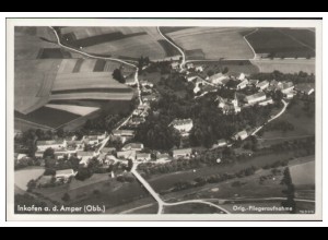 MW08812/ Inkofen a.d. Amper Foto AK seltenes Strähle Luftbild 30er Jahre