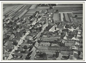 MW01992/ Hügelsheim am Rh. AK seltenes Strähle Luftbild ca.1935