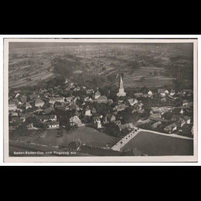 MW02072/ Baden-Baden Oos Foto AK seltenes Strähle Luftbild 30er Jahre