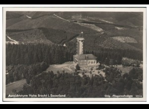 MW02285/Aussichtsturm Hohe Bracht b.Olpe Foto AK seltenes Strähle Luftbild 30er 