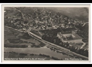 MW02344/ Heidenfeld b. Schweinfurt Foto AK seltenes Strähle Luftbild 30er Jahre