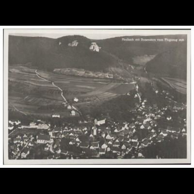 MW02421/ Heubach mit Rosenstein Foto AK seltenes Strähle Luftbild 30er Jahre
