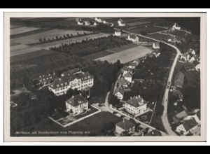 MW02551/ Illertissen Krankenhaus Foto AK seltenes Strähle Luftbild 30er Jahre