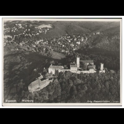 MW03036/ Eisenach Wartburg Foto AK seltenes Strähle Luftbild 30er Jahre