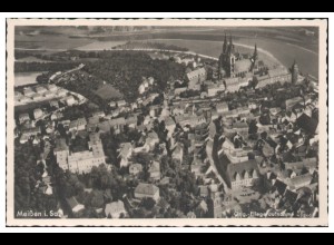 MW02961/ Meißen Foto AK seltenes Strähle Luftbild 30er Jahre