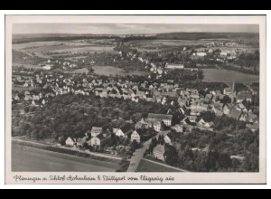 MW05062/ Plieningen b. Stuttgart Foto AK seltenes Strähle Luftbild 30er Jahre