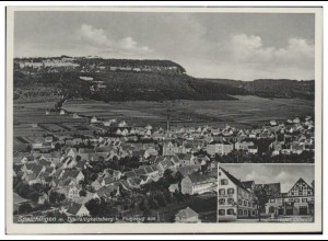 MW02847/ Spaichingen Hotel Oswald AK seltenes Strähle Luftbild 30er Jahre