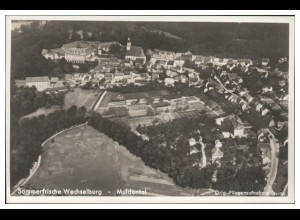 MW03381/ Wechselburg - Muldental Foto AK seltenes Strähle Luftbild 30er Jahre