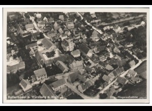 MW03665/ Rottenbauer b. Würzburg Foto AK seltenes Strähle Luftbild 30er Jahre