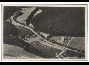 MW03743/ Waldseebad Hasselfelde Foto AK seltenes Strähle Luftbild 30er Jahre