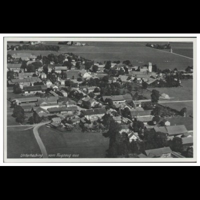 MW03769/ Unterhaching AK seltenes Strähle Luftbild 30er Jahre