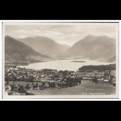 MW03932/ Schliersee Foto AK seltenes Strähle Luftbild 30er Jahre
