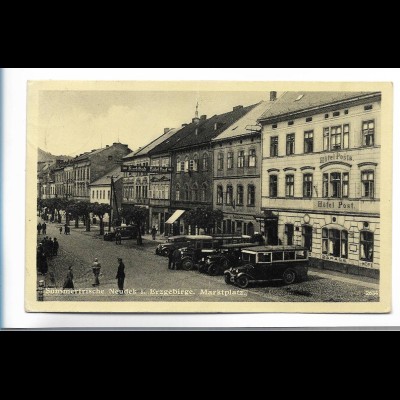 XX18717/ Neudek Nejdek Tschechien Marktplatz Omnibusse AK 1939