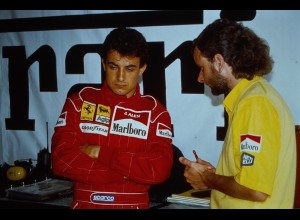 Dia0048/ DIA Foto Jean Alesi auf Ferrari Formel 1 1991 Rennsport 