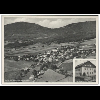 MW09115/x Arnbruck mit Schule AK seltenes Strähle Luftbild 40er Jahre
