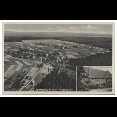 MW10450/ Agenbach Krs. Calw AK seltenes Strähle Luftbild 30er Jahre