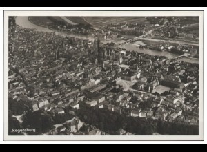 MW10929/ Regensburg Foto AK seltenes Strähle Luftbild 30er Jahre