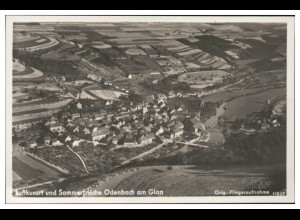 MW10878/ Odenbach am Glan Foto AK seltenes Strähle Luftbild 30er Jahre