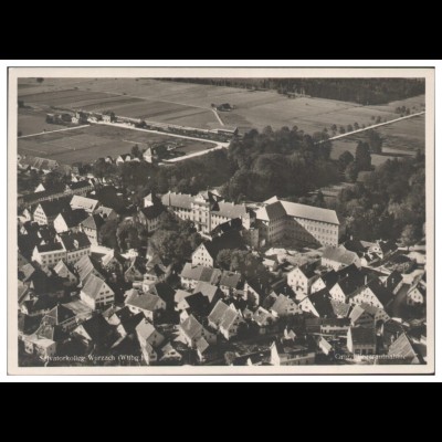 MW10830/ Wurzach Foto AK seltenes Strähle Luftbild 30er Jahre