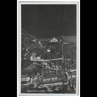 MW10840/ Wildbad Foto AK seltenes Strähle Luftbild 30er Jahre