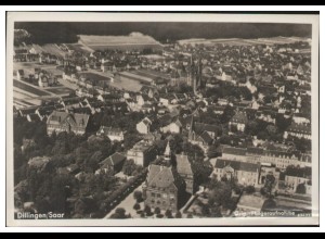 MW10917/ Dillingen Saar Foto AK seltenes Strähle Luftbild 30er Jahre
