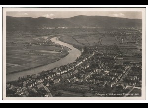 MW11107/ Edingen am Neckar Foto AK seltenes Strähle Luftbild 30er Jahre