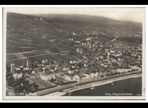 MW11622/ Rüdesheim Foto AK seltenes Strähle Luftbild 30er Jahre