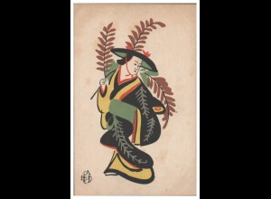 Y28467/ Japan Künstler Litho AK ca.1910 Geisha