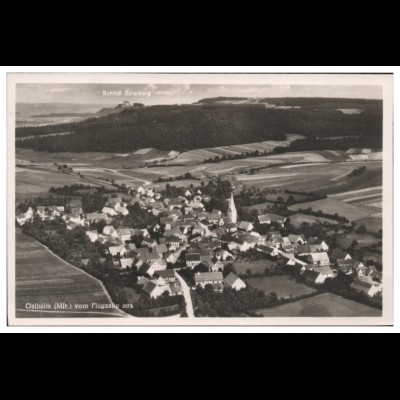 MW11813/ Ostheim Mfr. Foto AK seltenes Strähle Luftbild 30er Jahre