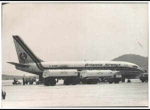 C5847/ Flughafen Ibiza Flugzeug Britannia Airways Foto 21 x 15 cm 70er Jahre