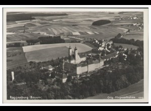 MW12440x/ Roggenburg Foto AK seltenes Strähle Luftbild 30er Jahre